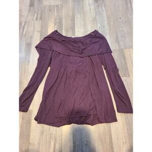 Monroe and main small women's long sleeve plum colored blouse new with tags